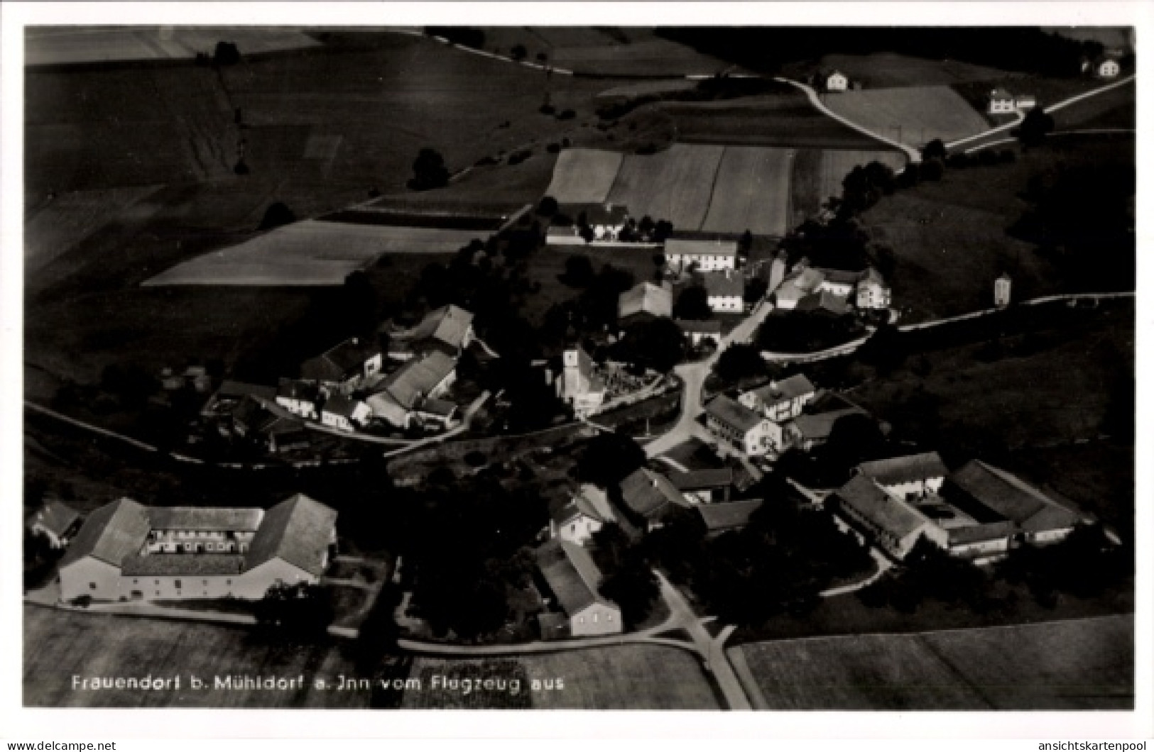 CPA Frauendorf Mühldorf am Inn Oberbayern, Fliegeraufnahme