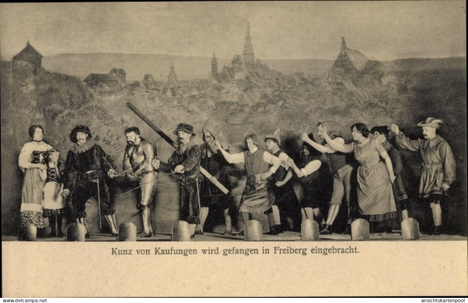 CPA Freiberg im Kreis Mittelsachsen, Kunz von Kaufungen wird gefangen in Freiberg eingebracht