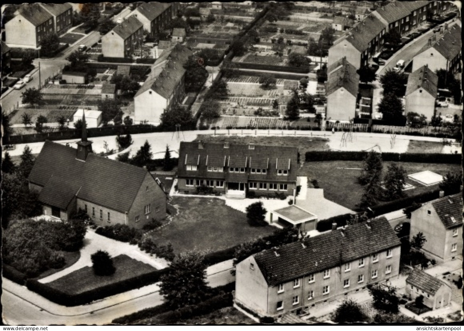 CPA Frelenberg Übach Palenberg Nordrhein Westfalen, Stadtansicht, Luftaufnahme