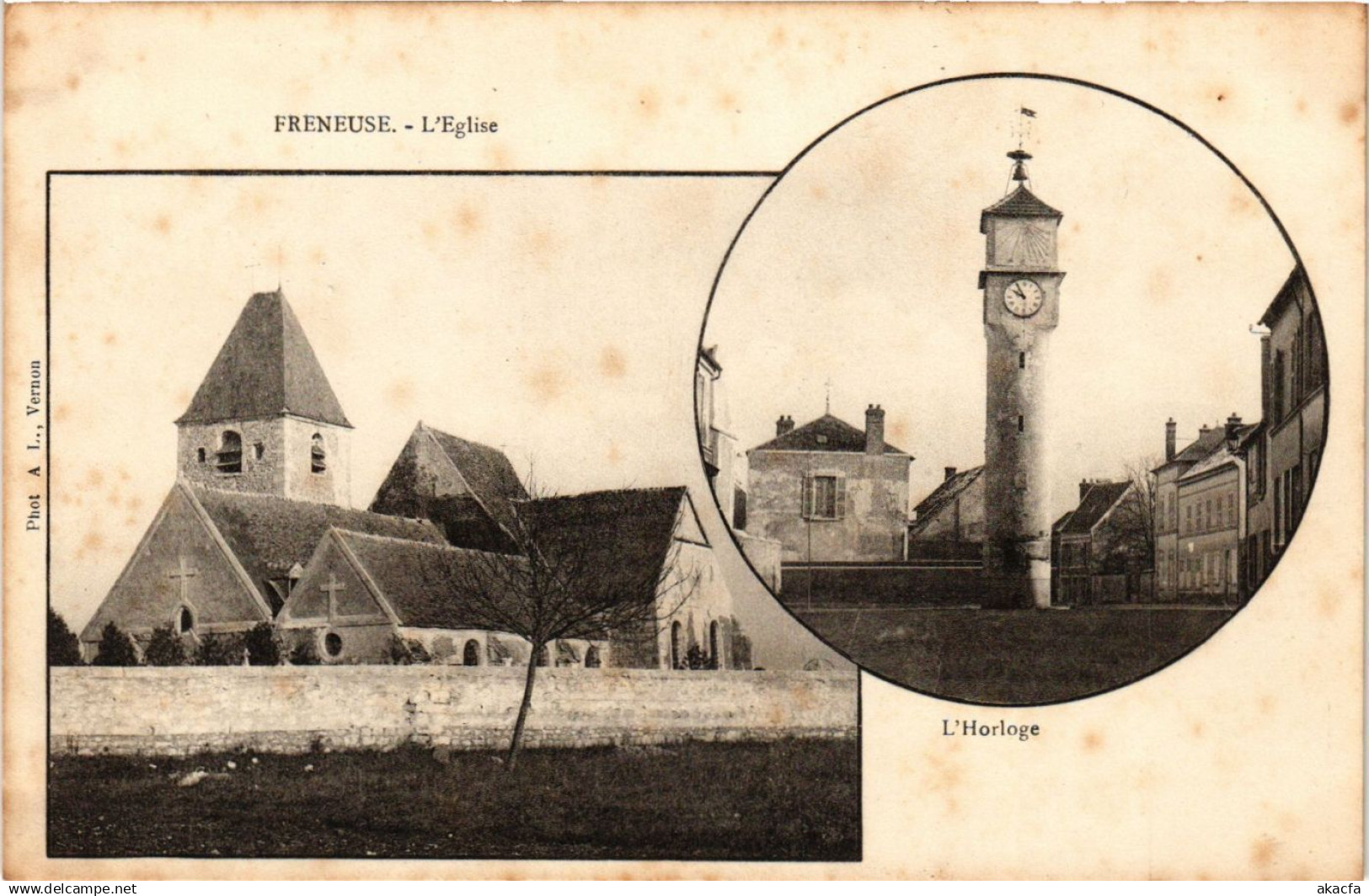 CPA FRENEUSE - L'Église - L'Horloge (359301)