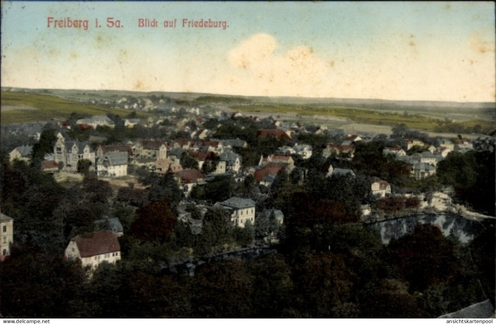 CPA Friedeburg Freiberg in Sachsen, Blick auf Friedeburg, farbige , ländliche Ansicht