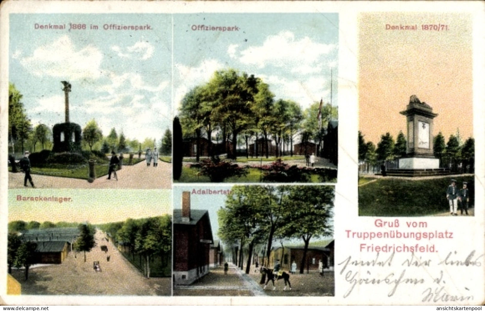 CPA Friedrichsfeld Voerde in Nordrhein Westfalen, Denkmal 1866, Offizierspark, Adalbertstraße