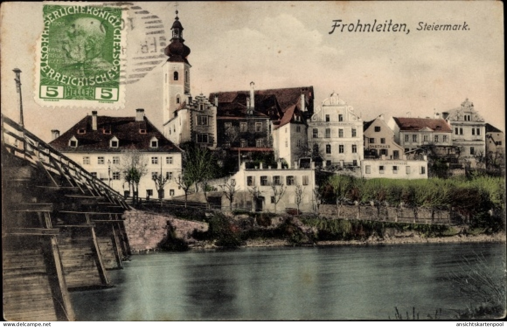 CPA Frohnleiten Steiermark, Kirche, Fluss