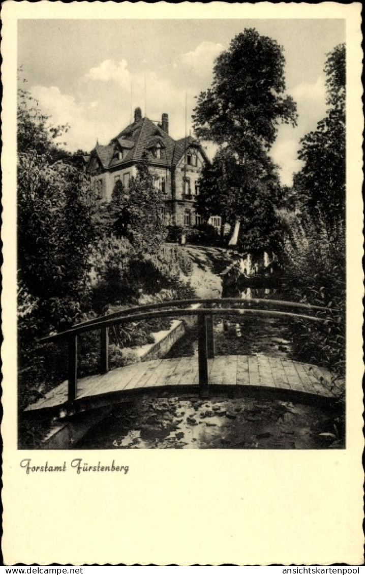 CPA Fürstenberg Bad Wünnenberg in Westfalen, Forstamt, Holzbrücke