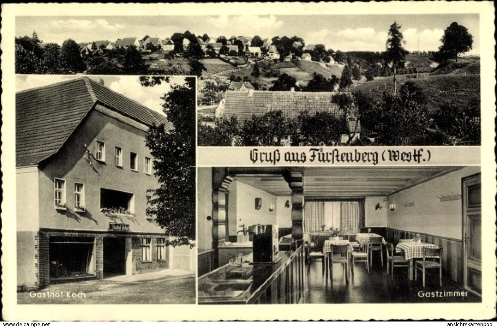 CPA Fürstenberg Bad Wünnenberg in Westfalen, Gasthof Koch mit Gastzimmer