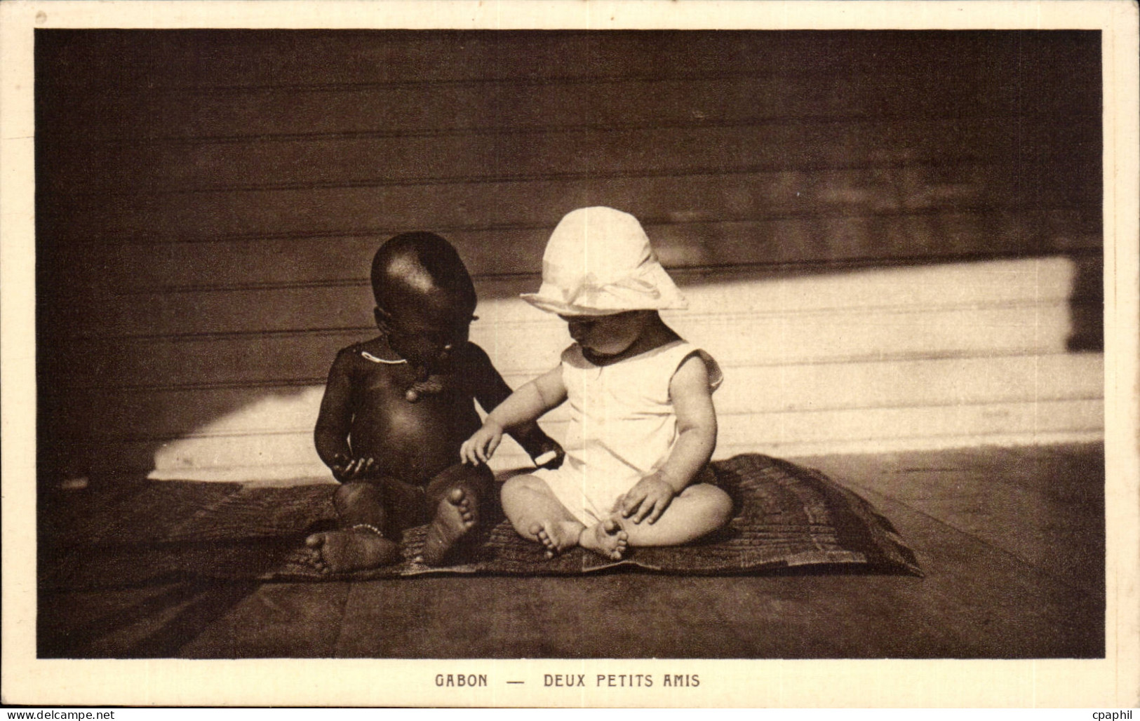 CPA Gabon Deux petits amis Enfants