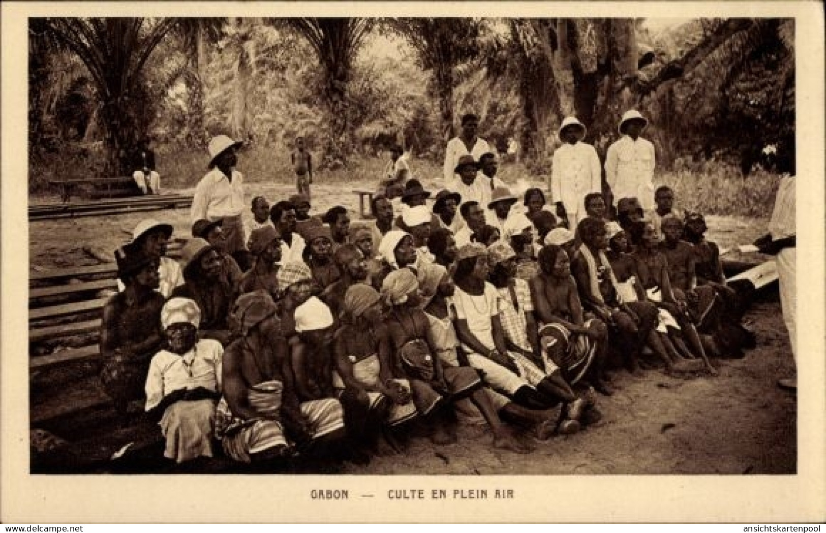 CPA Gabon, Gabun, Culte en plein air