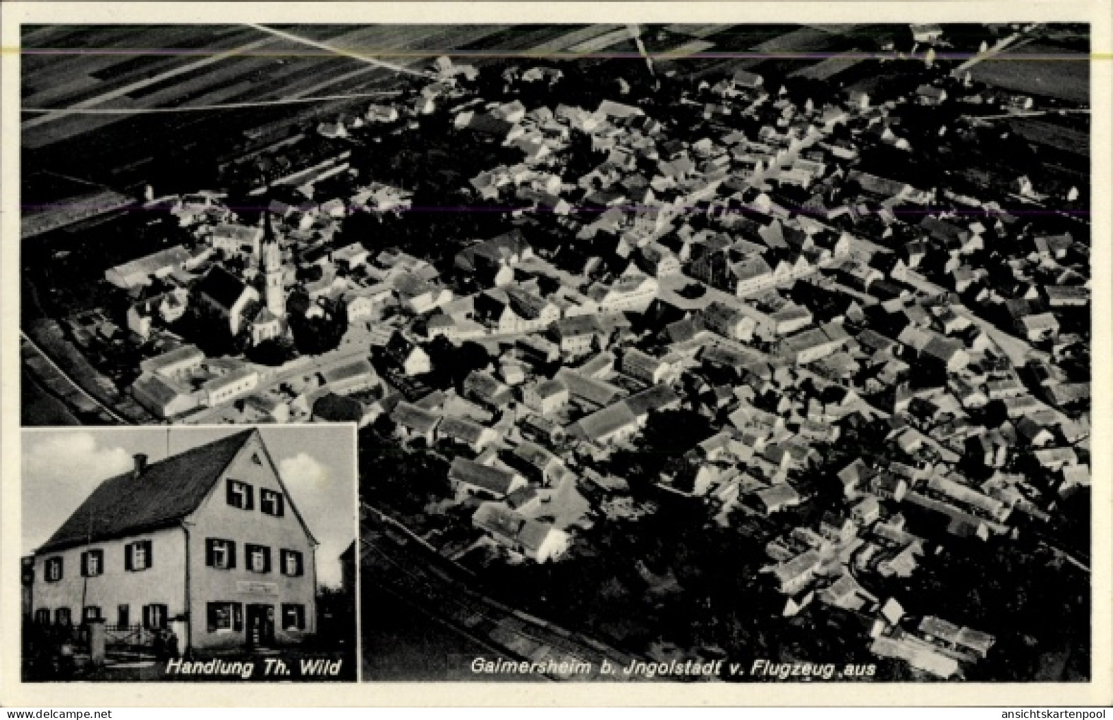 CPA Gaimersheim in Oberbayern, Luftaufnahme von Handlung Th. Wild,