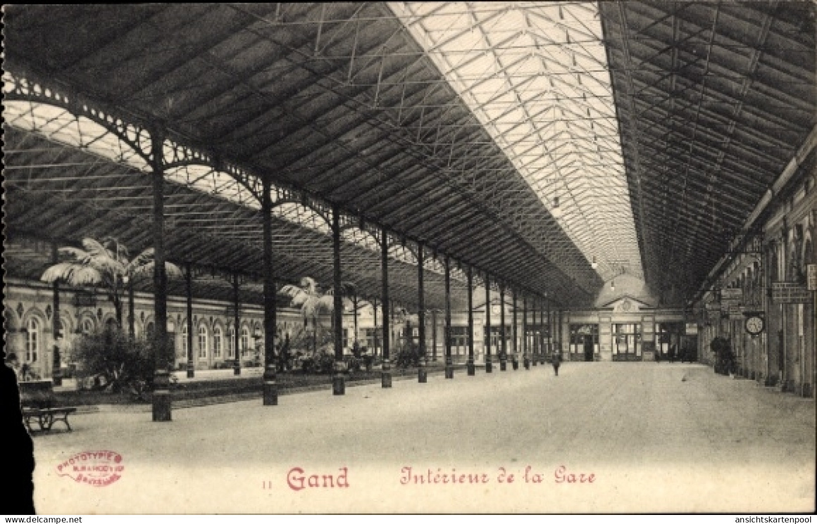 CPA Gand Gand Flandre orientale, Intérieur de la Gare