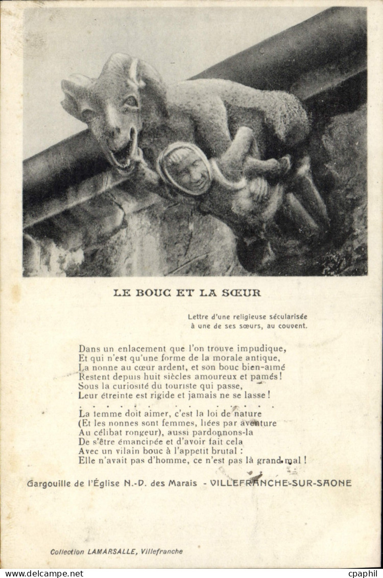 CPA gargouille église VILLEFRANCHE-sur-SAONE Le Bouc Et La Sœur copulent