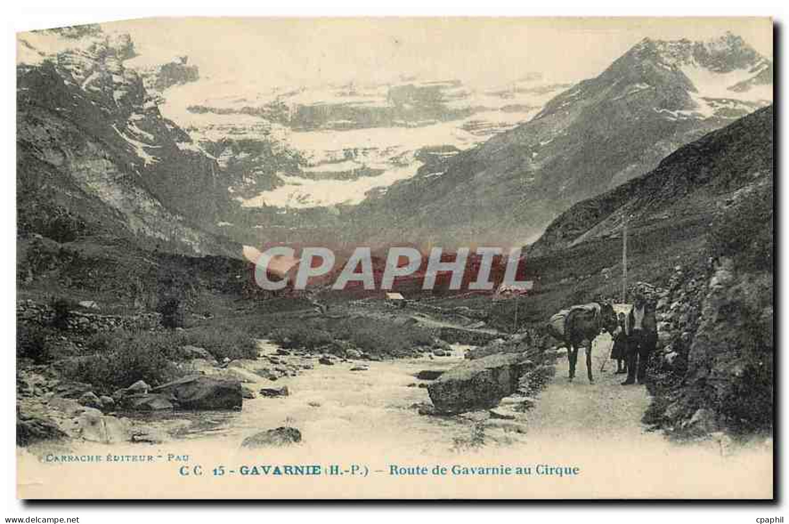 CPA Gavarnie H P Route de Gavarnie au Cirque