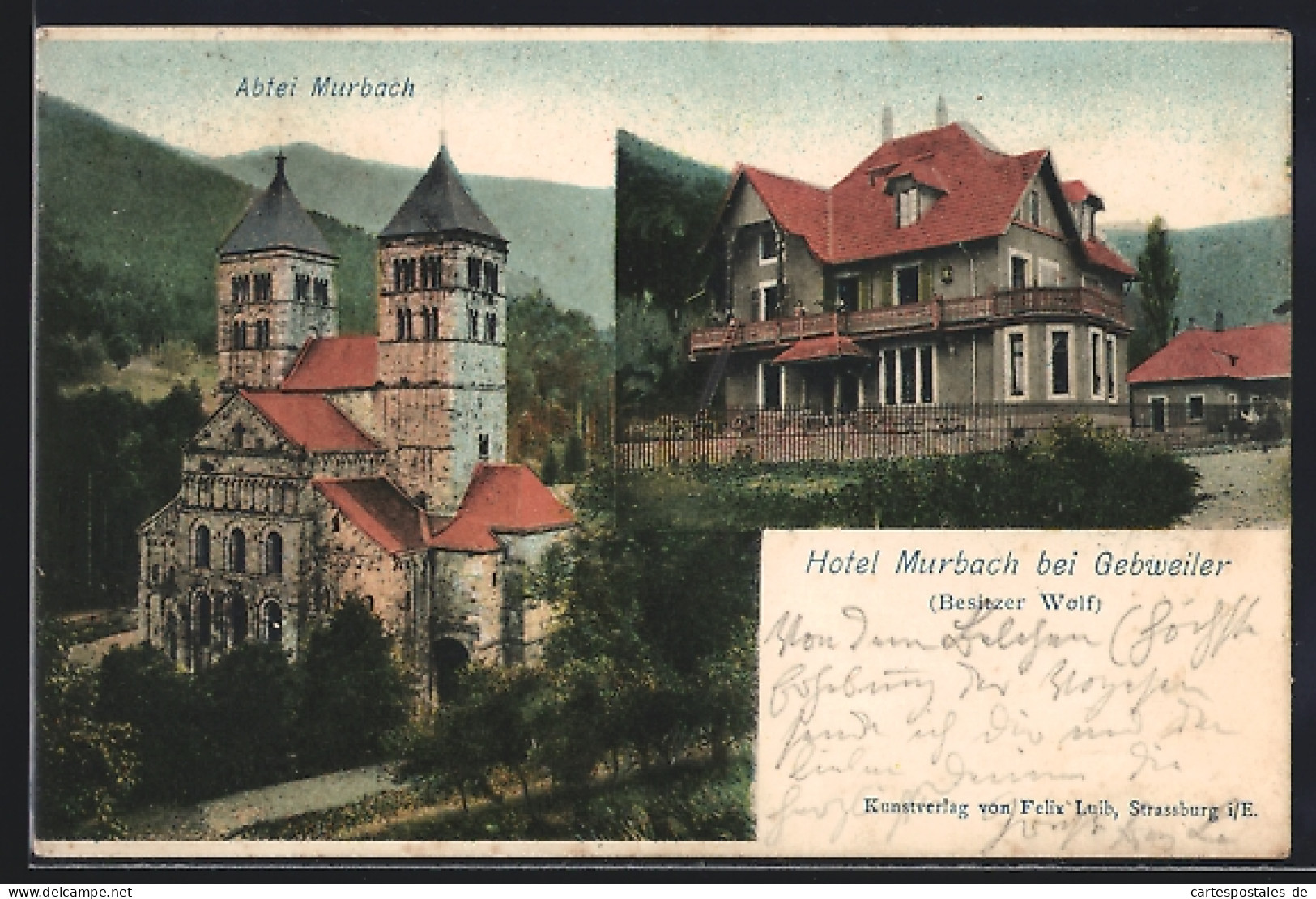 CPA Gebweiler, Hotel Murbach Wolf, Abtei Murbach