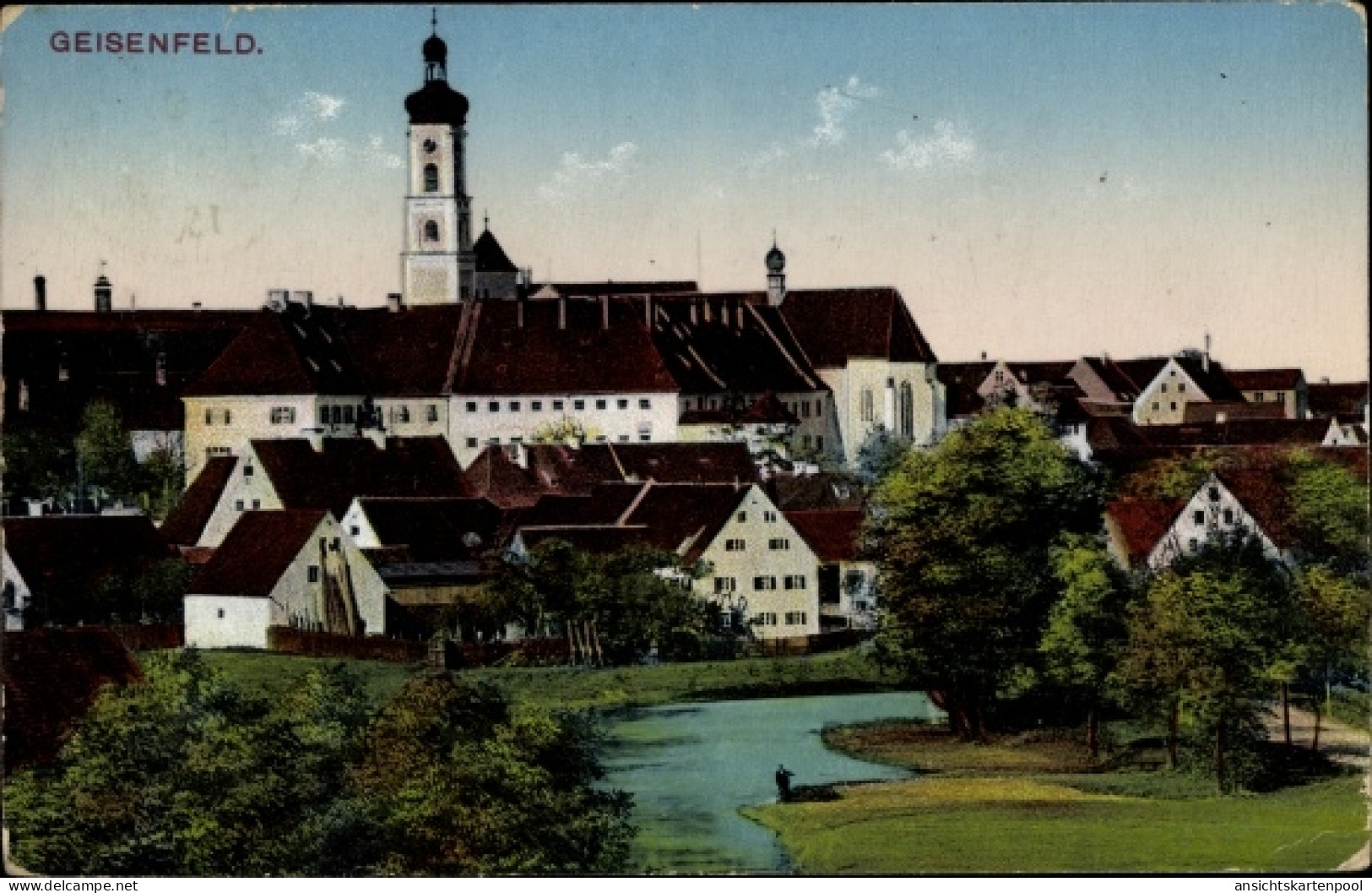 CPA Geisenfeld Oberbayern, Kirche, Wohnhäuser