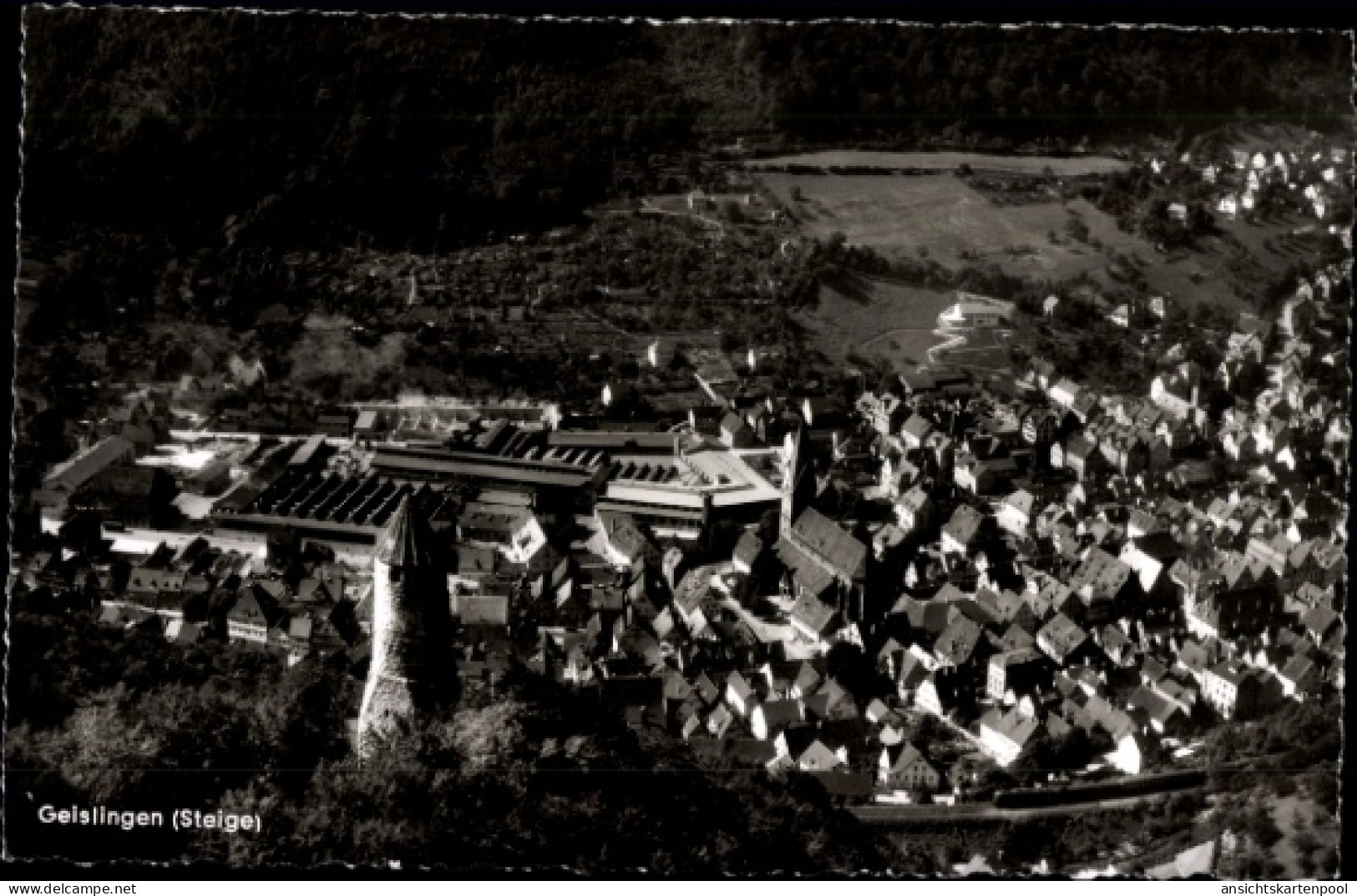 CPA Geislingen an der Steige, Luftaufnahme von Geislingen, viele Häuser, Landschaft, keine Persone