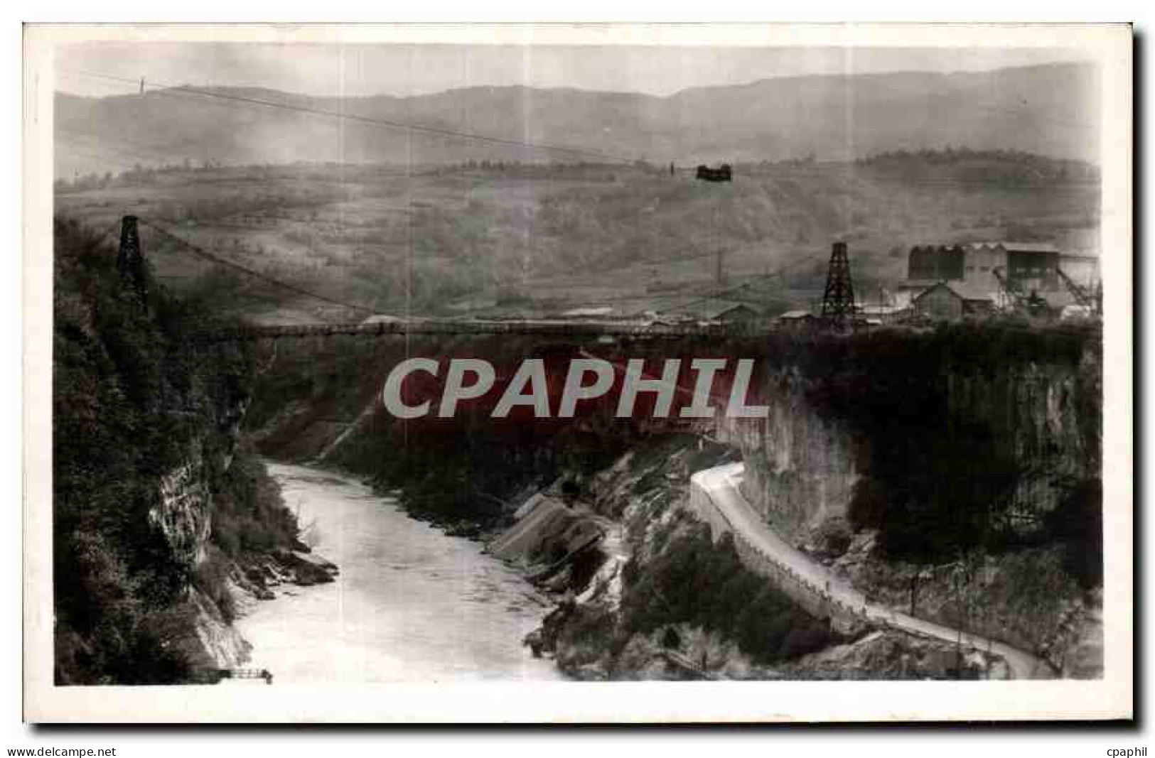 CPA Genissiat Barrage Passerelle sur le Rhone