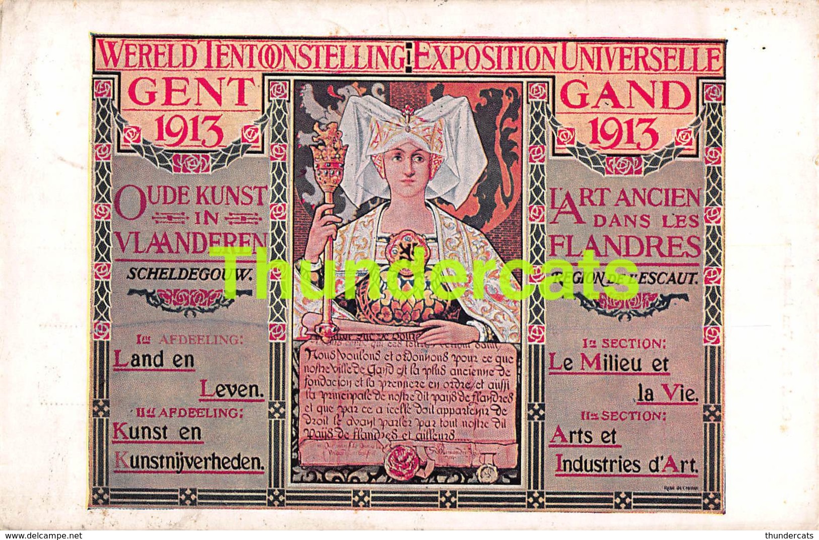 CPA GENT GAND 1913 WERELD TENTONNSTELLING EXPOSITION UNIVERSELLE OUDE KUNST IN VLAANDEREN