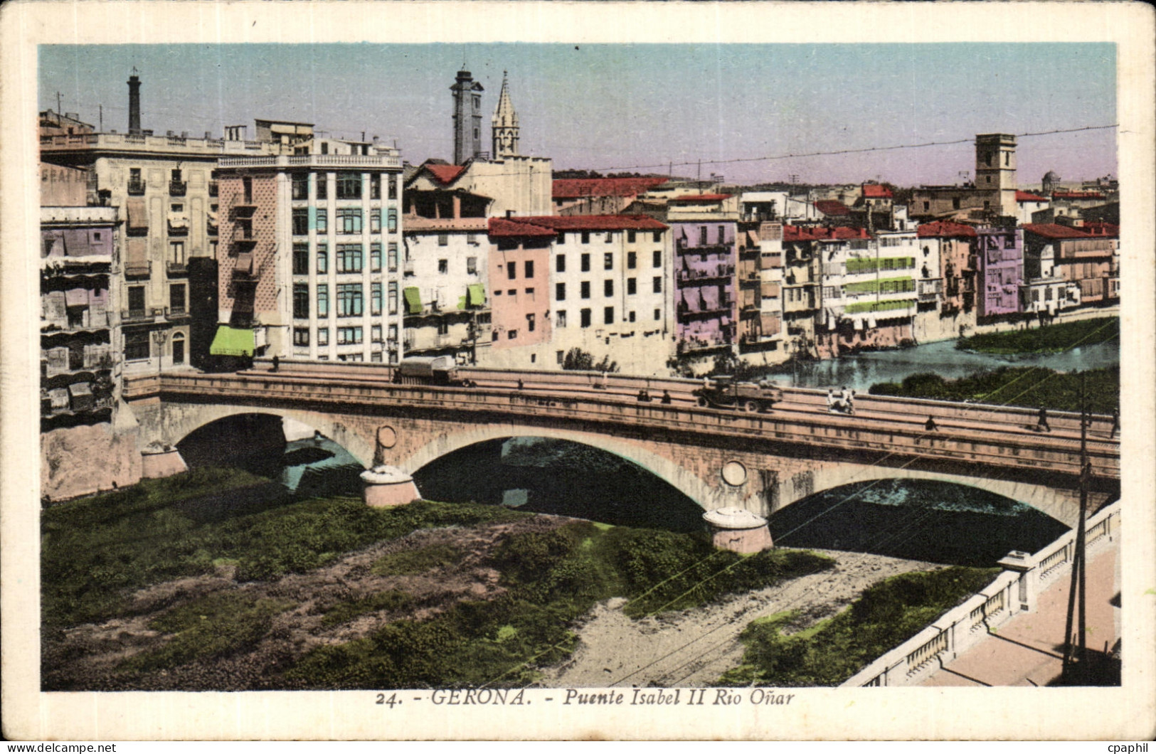 CPA Gerona Puenta Isabel II Rio Onar