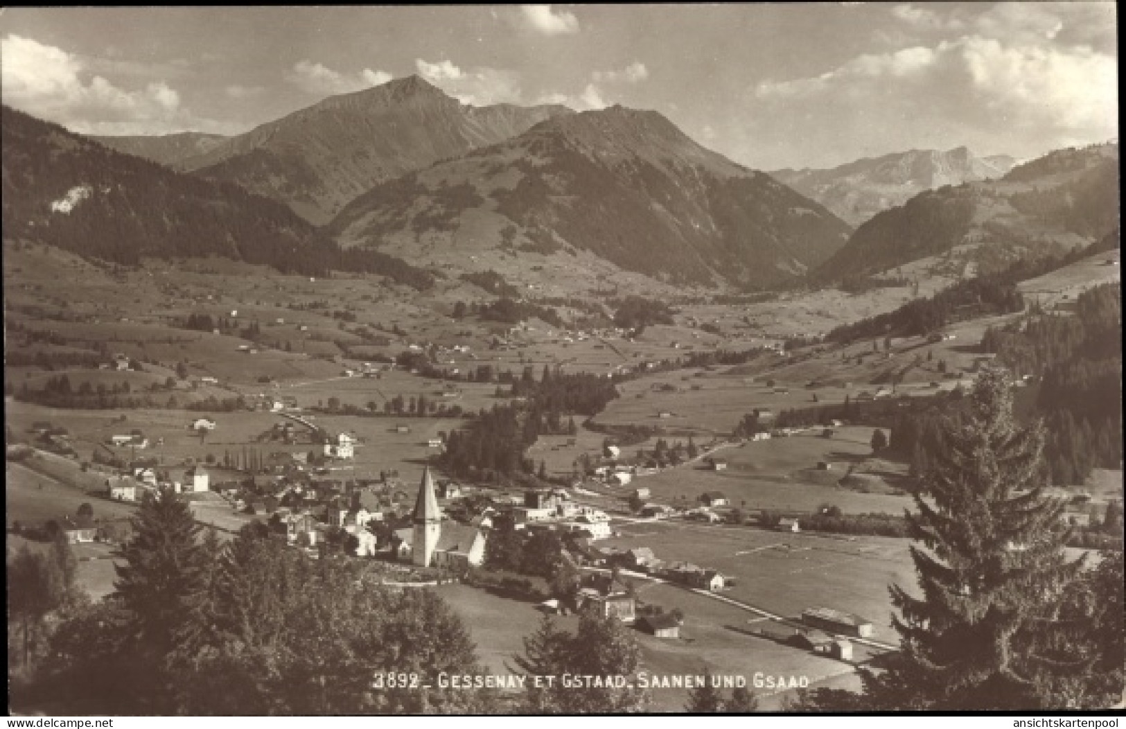 CPA Gessenay et Gstaad Saanen Kanton Bern, Gesamtansicht