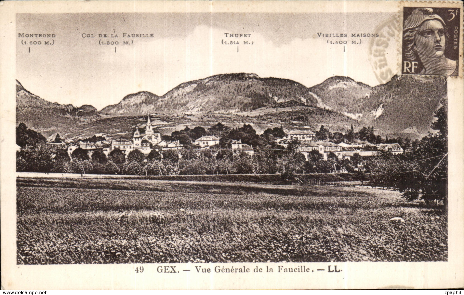 CPA Gex Vue generale de la Faucille