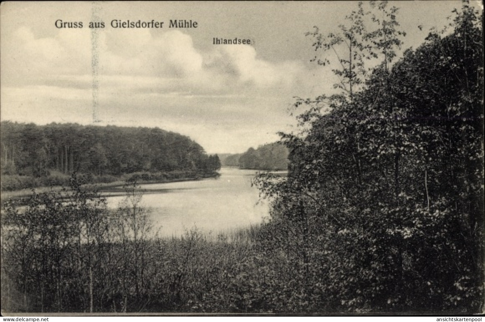 CPA Gielsdorf Altlandsberg in der Mark, Gielsdorfer Mühle, Partie am Ihlandsee