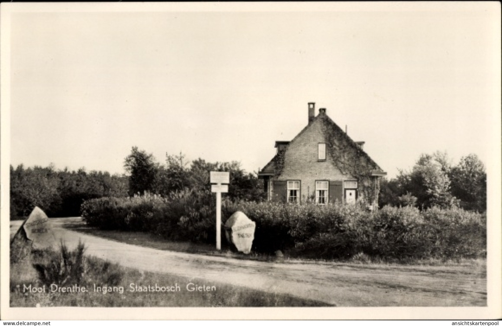 CPA Gieten Drenthe Niederlande, Ingang Staatsbosch