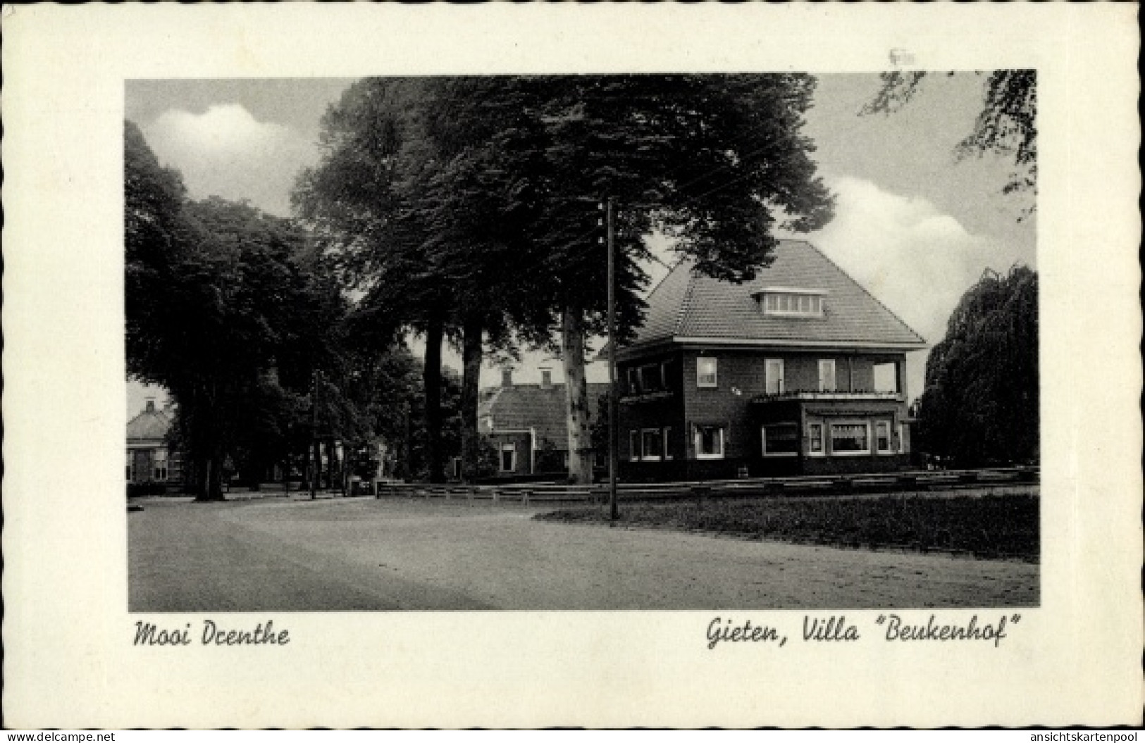 CPA Gieten Drenthe Niederlande, Villa Beukenhof