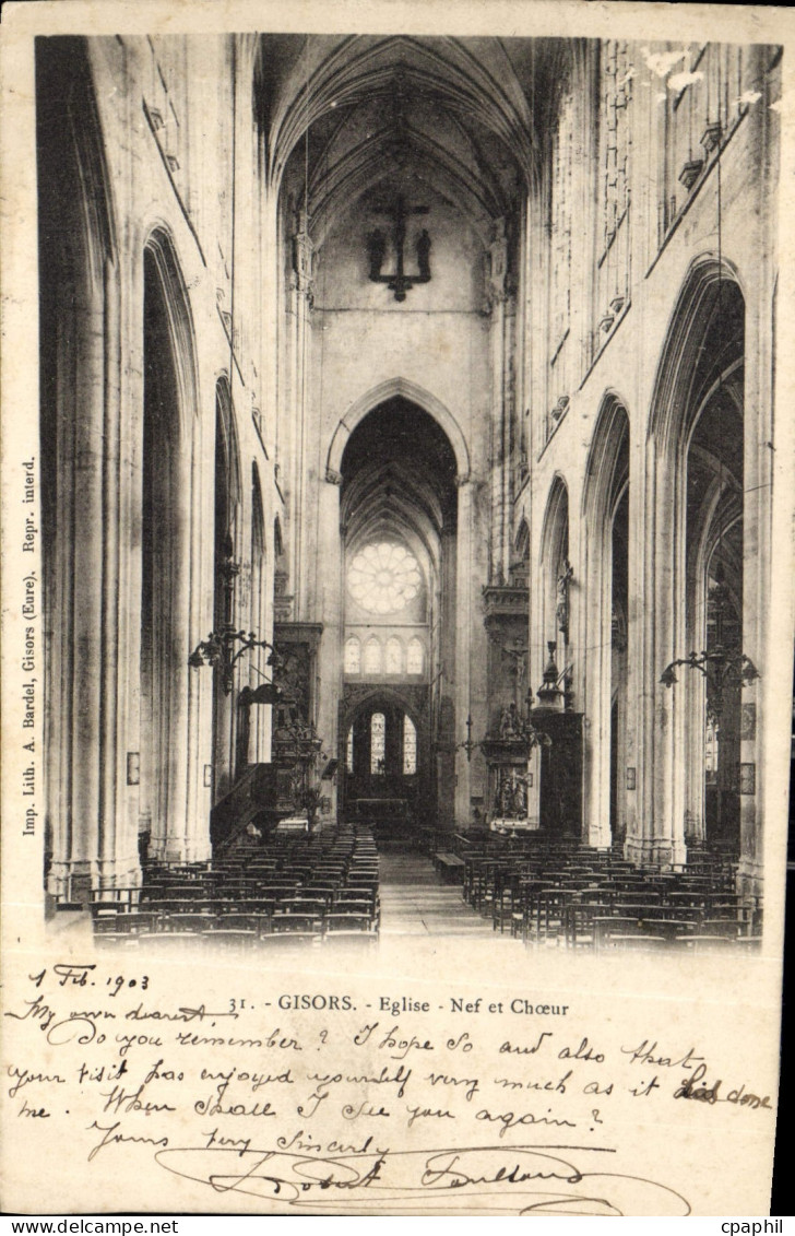 CPA Gisors Eglise Nef et Choeur
