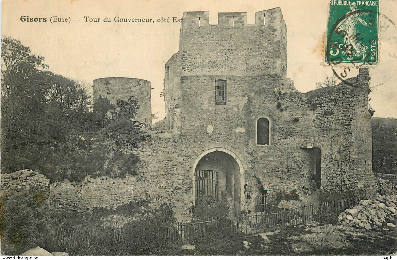 CPA Gisors Eure Tour du Gouverneur Cote Est