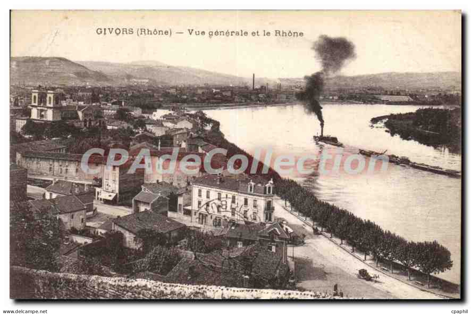 CPA Givors Vue Generale Et Le Rhone