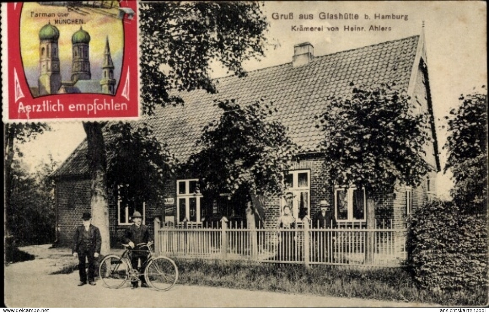 CPA Glashütte Norderstedt in Holstein, Krämerei von Heinr. Ahlers