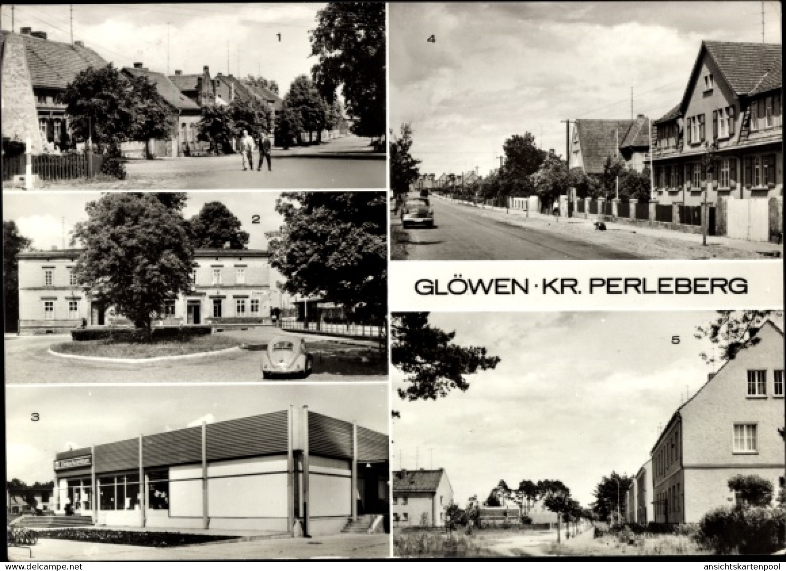 CPA Glöwen Plattenburg in der Prignitz, Heinrich Heine Platz, Bahnhof, Rat der Gemeinde