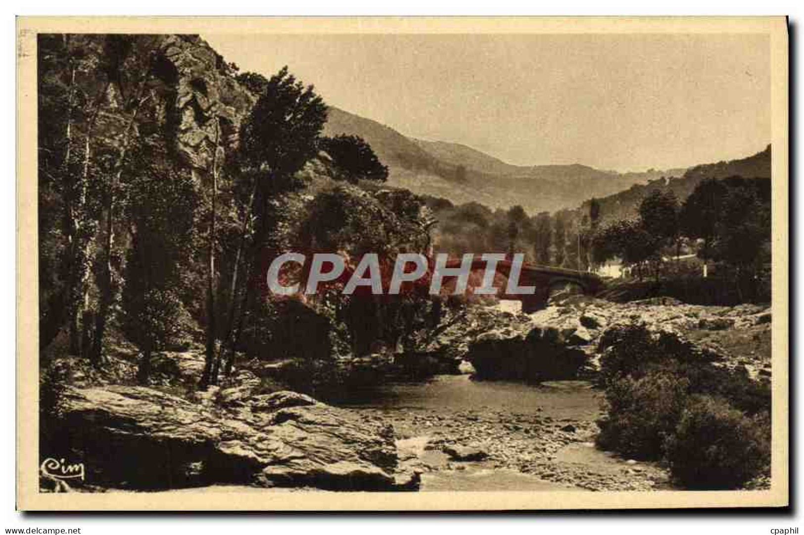 CPA Gorges Du Tarn Florac La plage de Florac Le rocher des fees