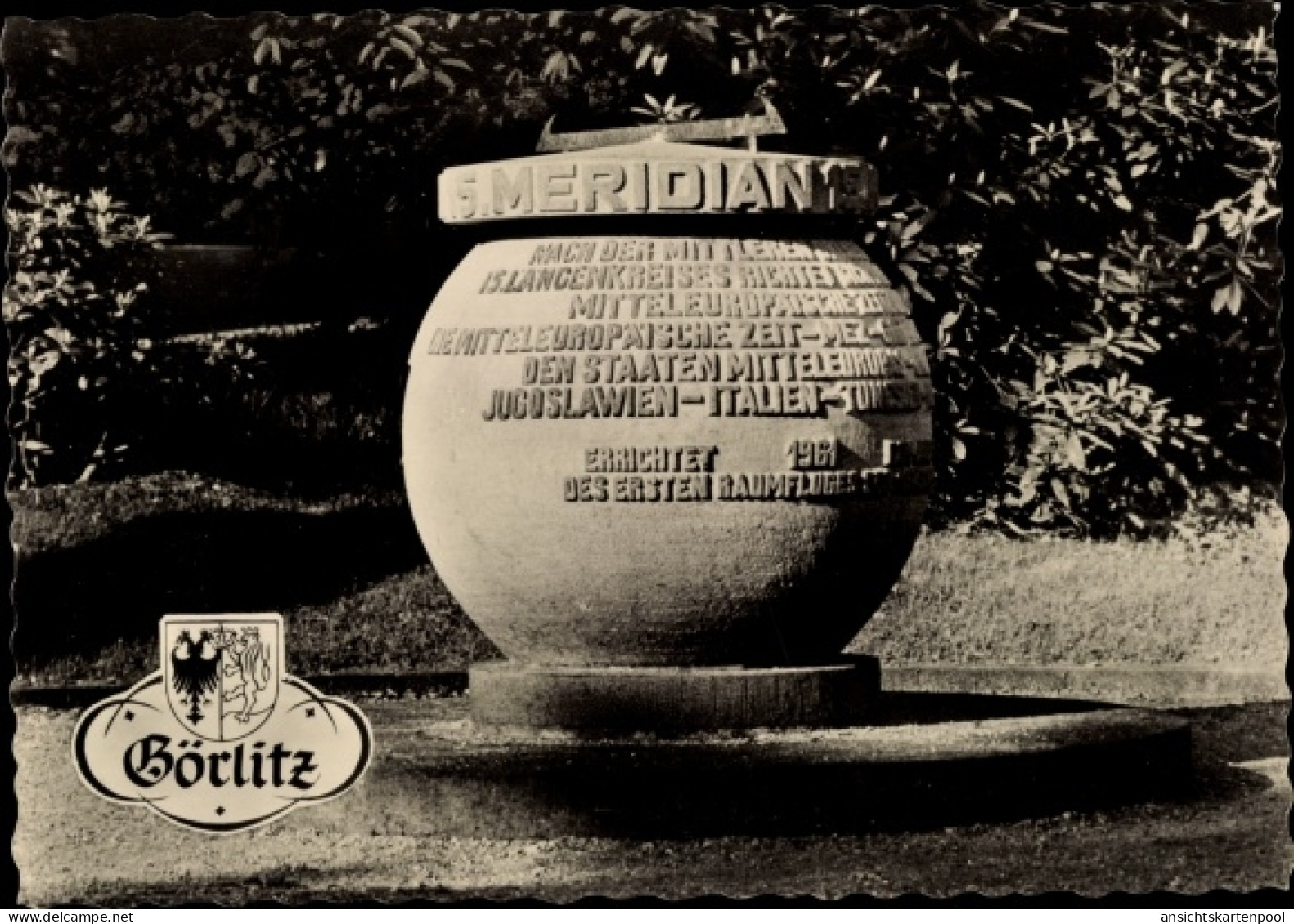 CPA Görlitz in der Lausitz, Gedenkstein 15. Meridian