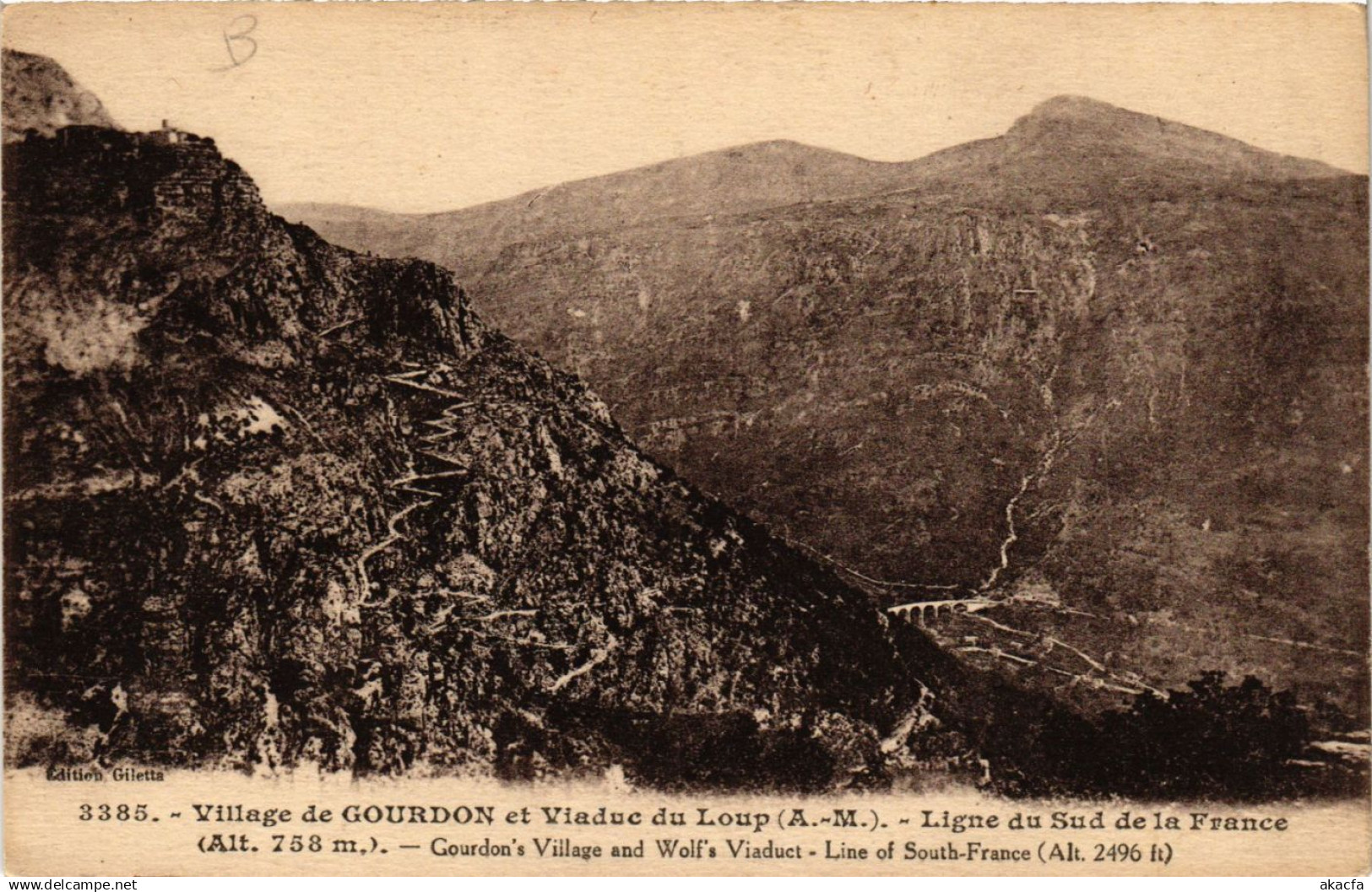 CPA GOURDON - Village de GOURDON et Viaduc du Loup (639489)