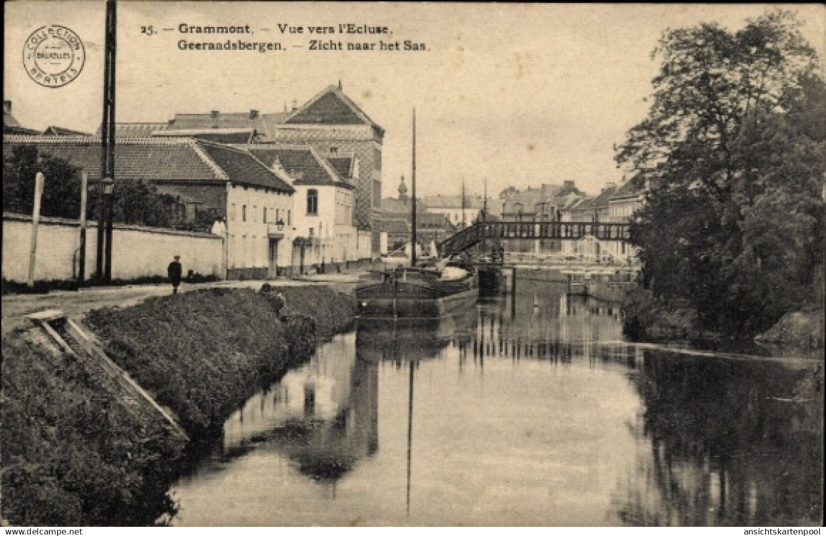 CPA Grammont Grammont Flandre Orientale, Vue vers la Ecluse