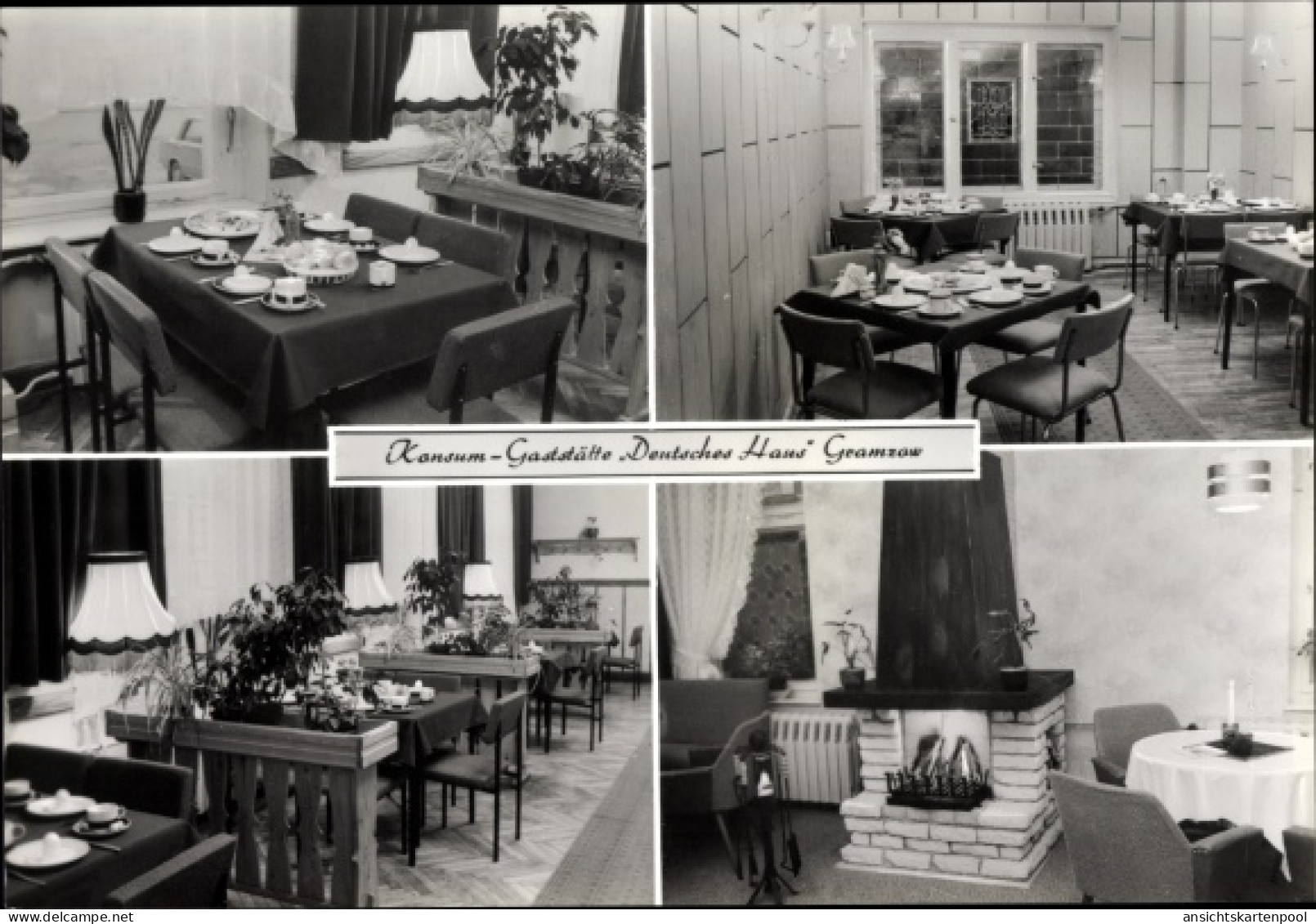 CPA Gramzow in der Uckermark, Konsum-Gaststätte Deutsches Haus, Gastraum