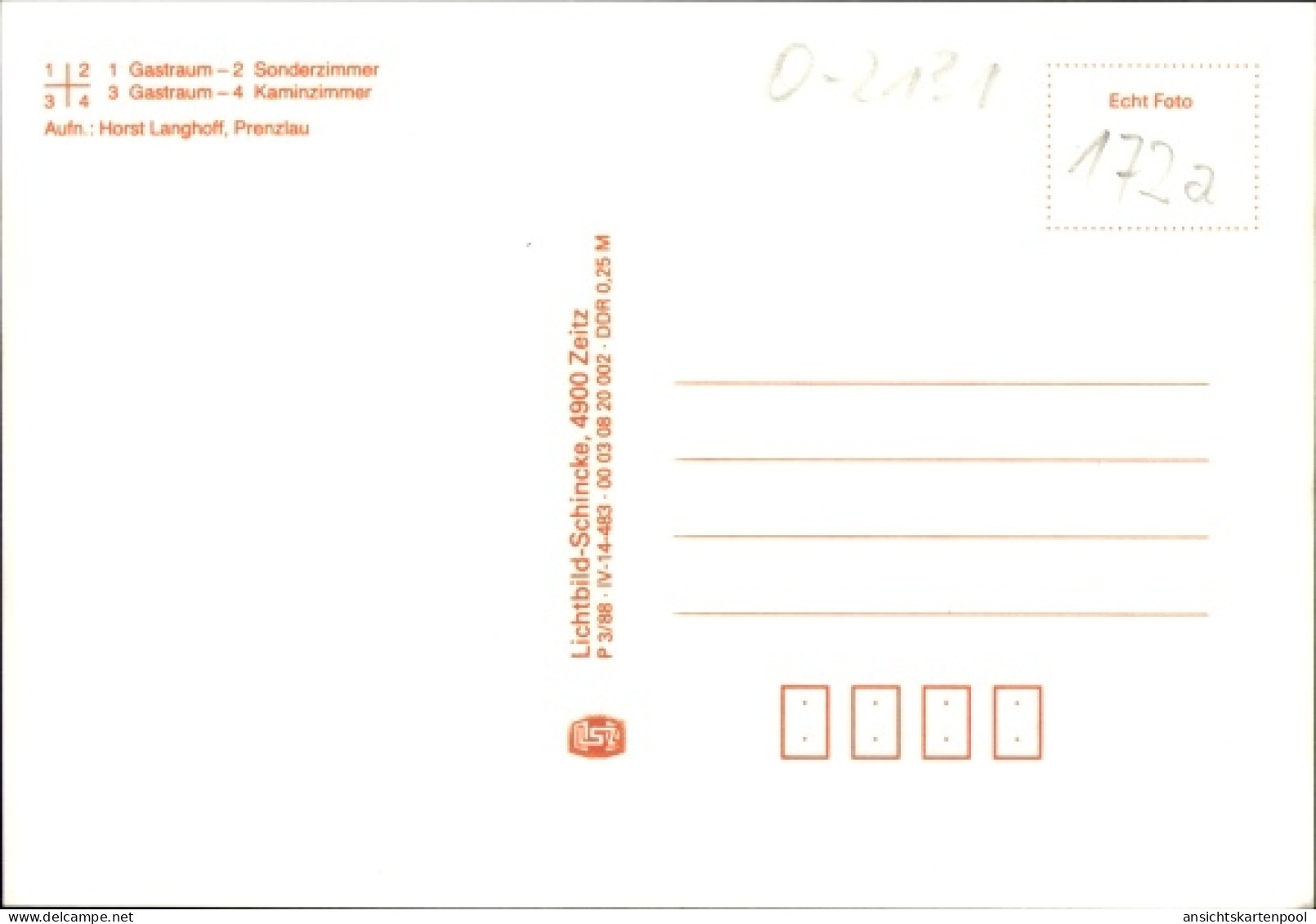 CPA Gramzow in der Uckermark, Konsum-Gaststätte Deutsches Haus, Gastraum, Kaminzimmer