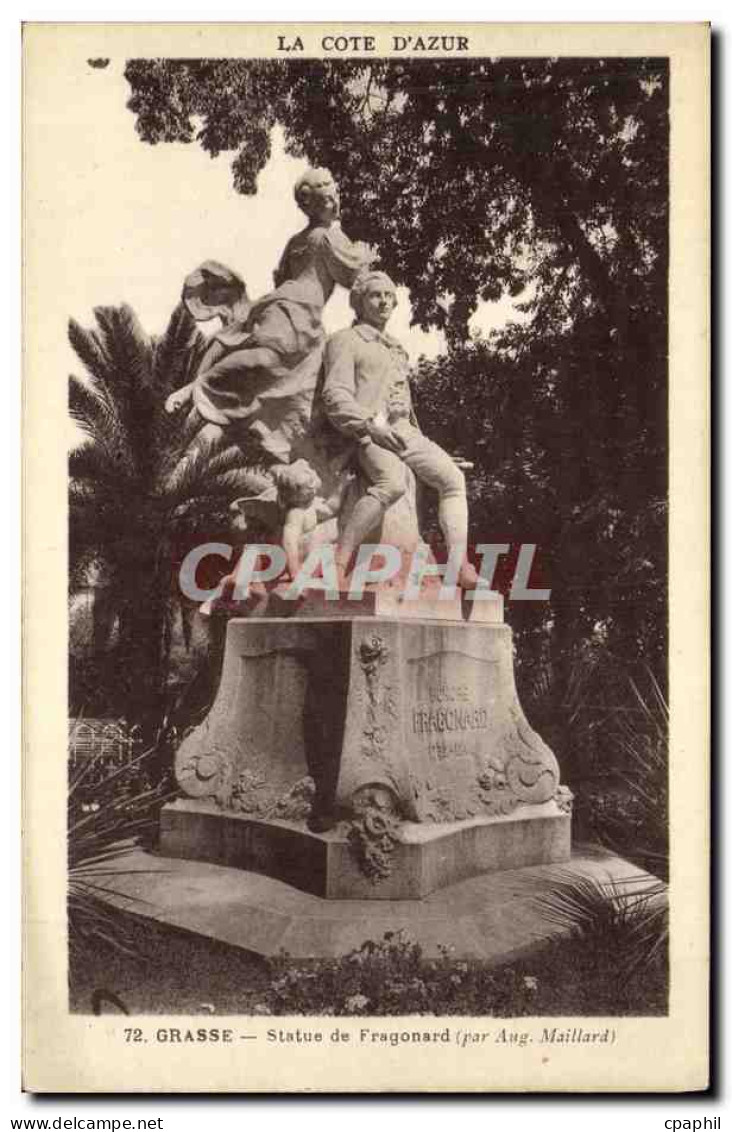 CPA Grasse Statue de Fragonard