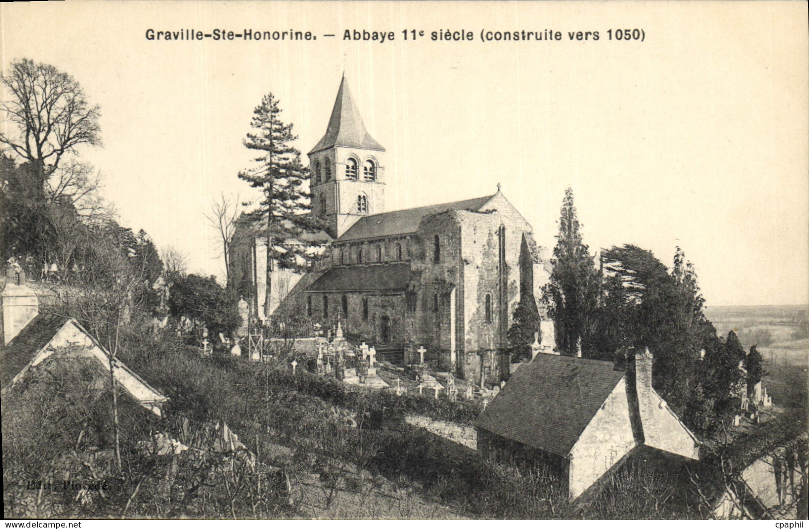 CPA Graville Ste Honorine Abbaye 11 siecle construite vers 1050
