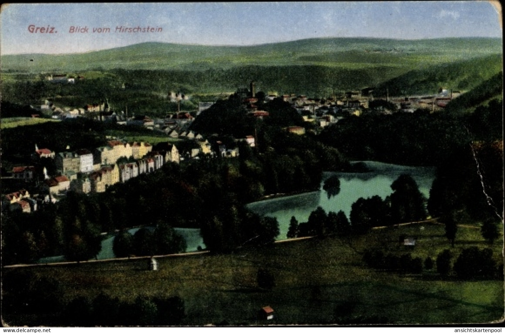 CPA Greiz im Vogtland, Blick vom Hirschstein