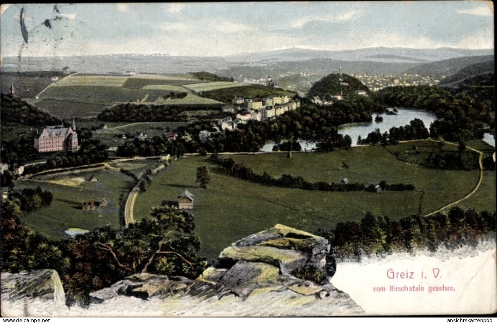 CPA Greiz im Vogtland, Blick vom Hirschstein