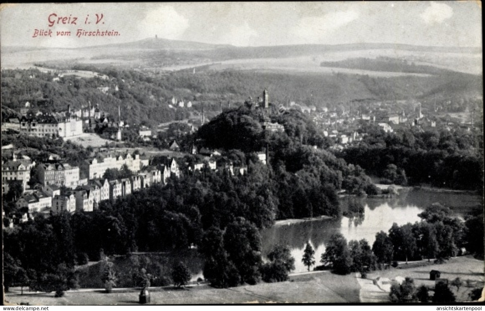 CPA Greiz im Vogtland, Panorama vom Hirschstein