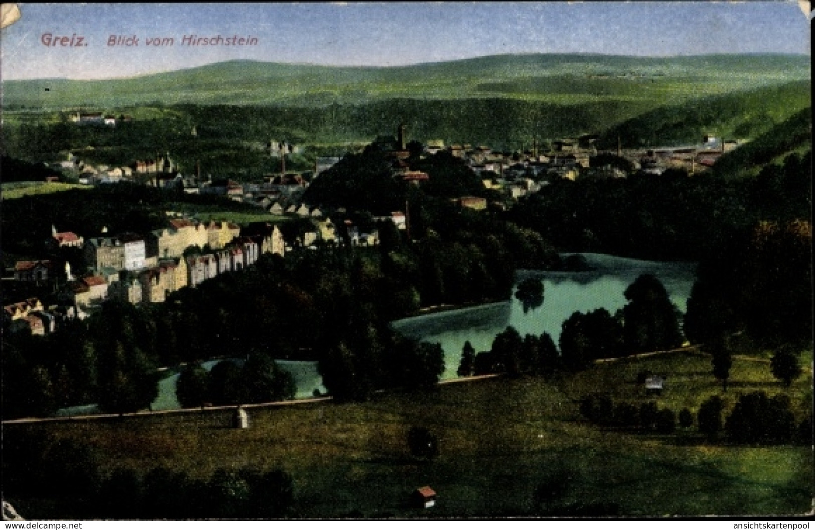 CPA Greiz im Vogtland, Panorama vom Hirschstein