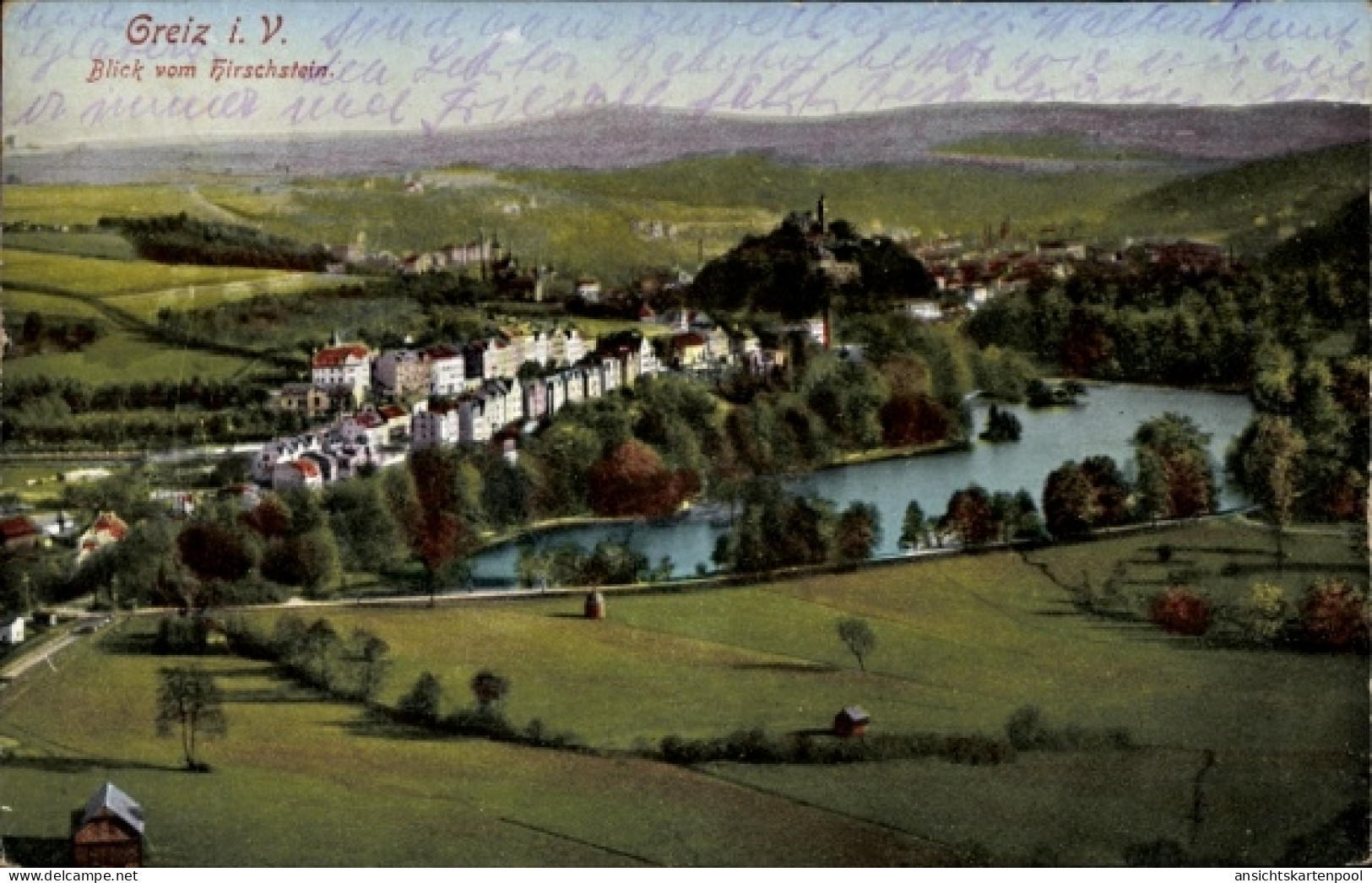 CPA Greiz in Thüringen, Blick vom Hirschstein