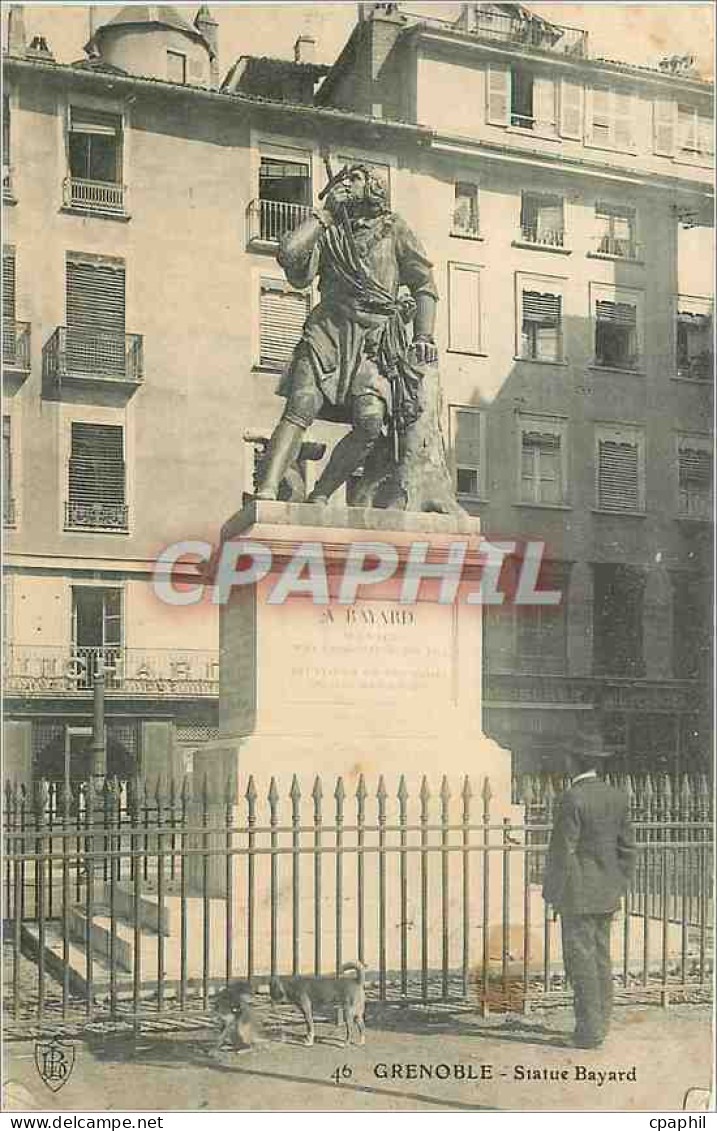 CPA Grenoble Statue Bayard