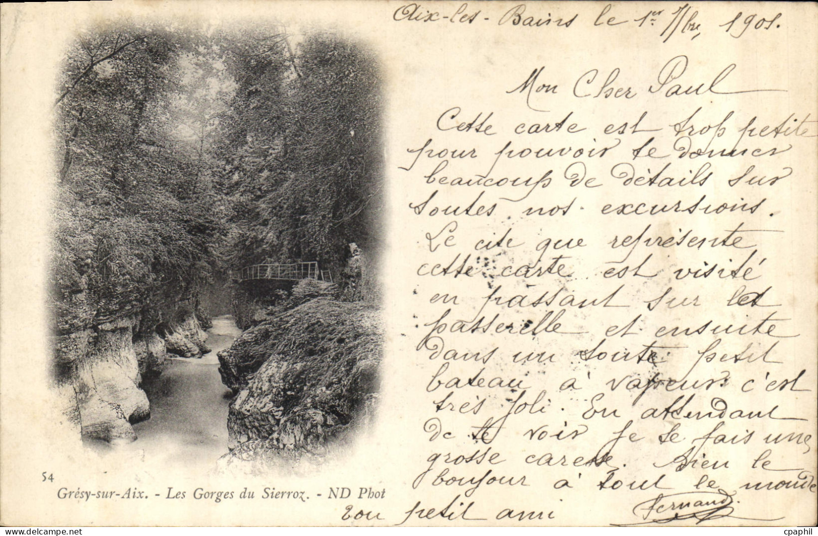 CPA Gresy sur Aix Les Gorges du Sierroz
