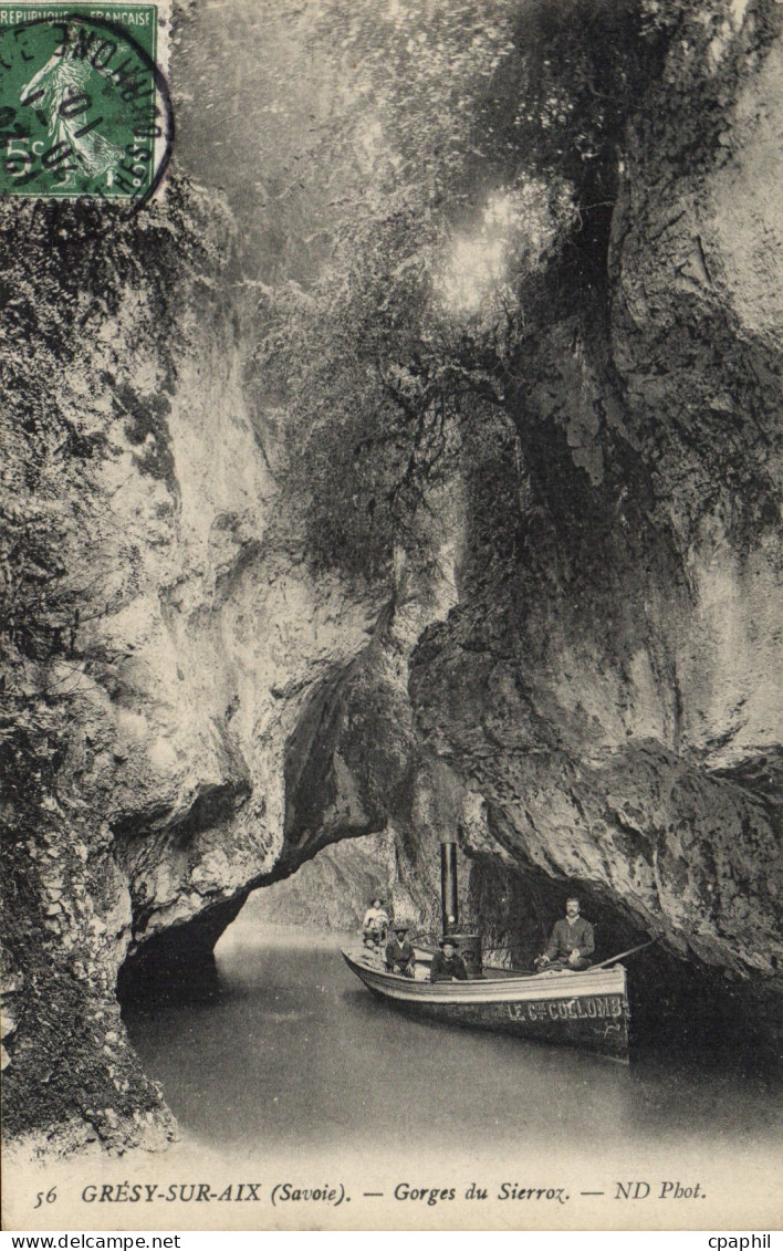 CPA Gresy sur Aix Savoie Gorges du Sierroz Bateau