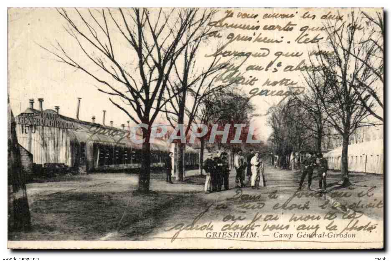 CPA Griesheim Camp Generale Girodom Militaria