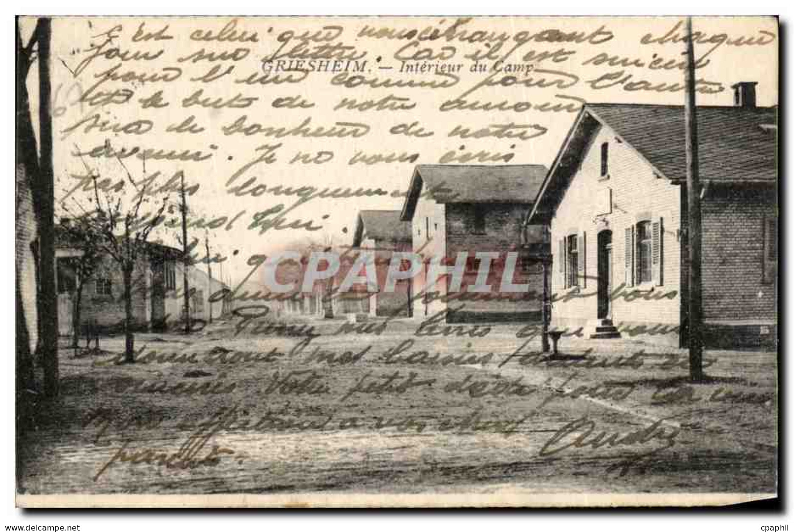 CPA Griesheim Interieur du Camp Militaria