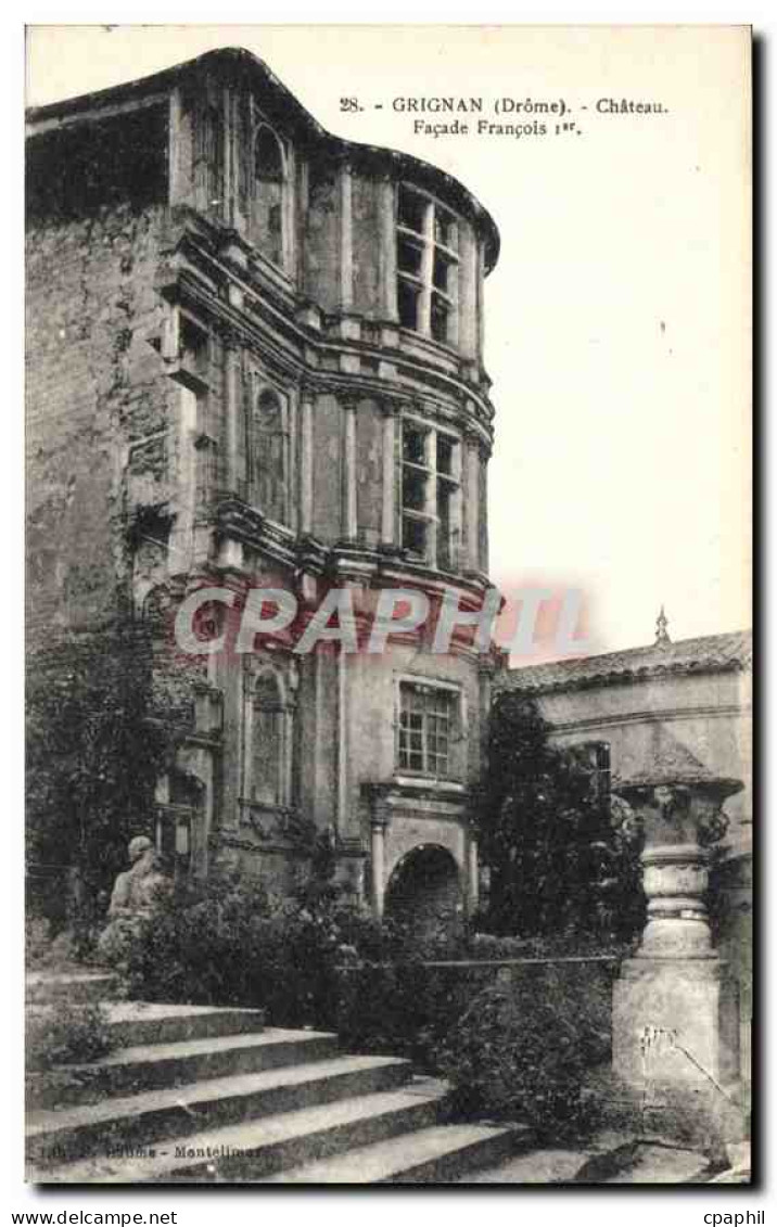 CPA Grignan Drome Chateau Facade Francois